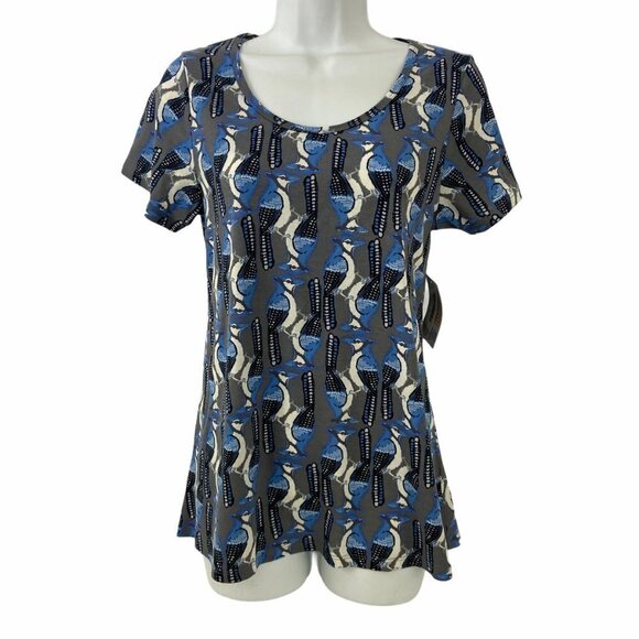 Lularoe Classic T XS Bluebird Print Top NWT - Picture 1 of 5